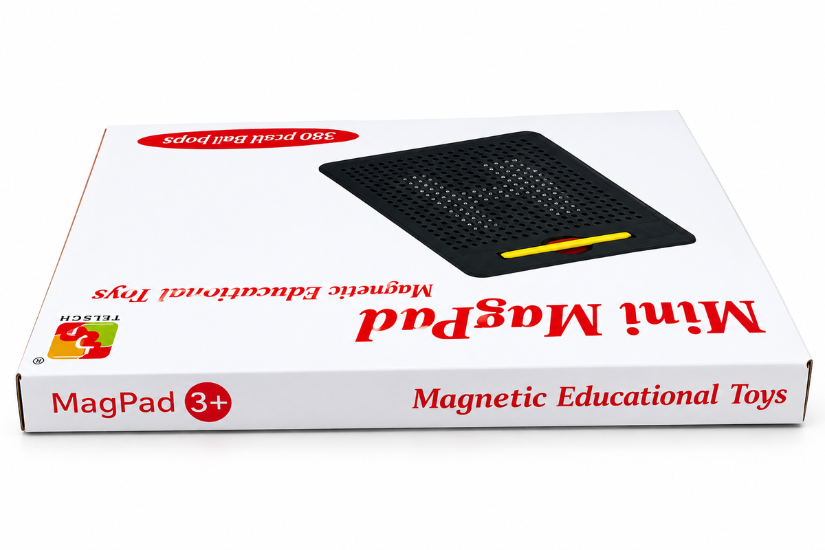 Mini MagPad – Magnetic Drawing Board for Kids | 380 Pcs Educational Doodle Pad (Red)