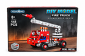 Kojo DIY Model Fire Truck front packaging with real metal crane design