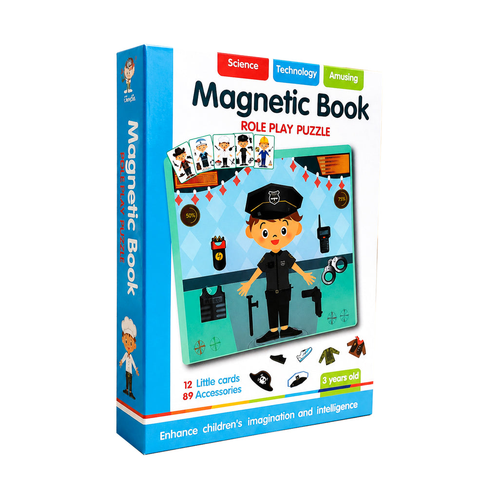 Different career characters from the Kojo Magnetic Book Role Play Puzzle
