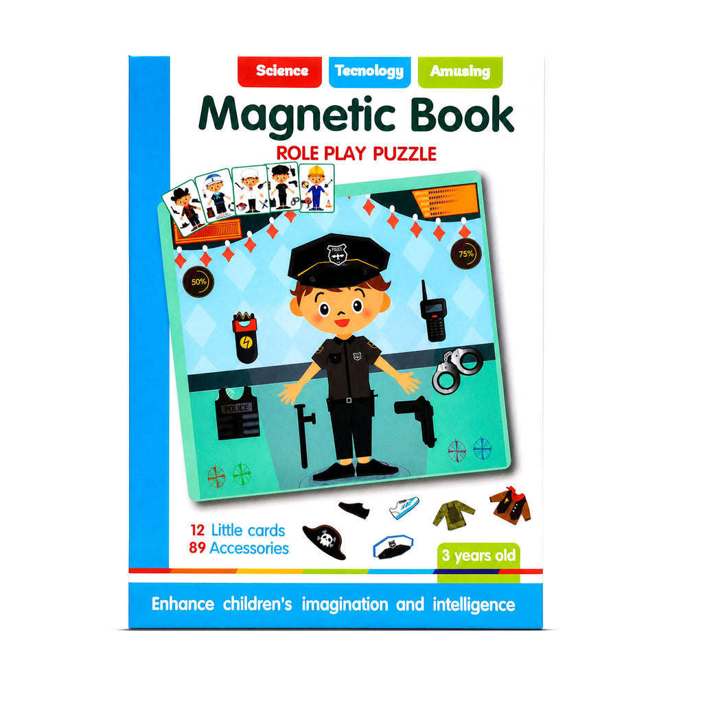Kojo Magnetic Book Role Play Puzzle contents and magnetic accessories
