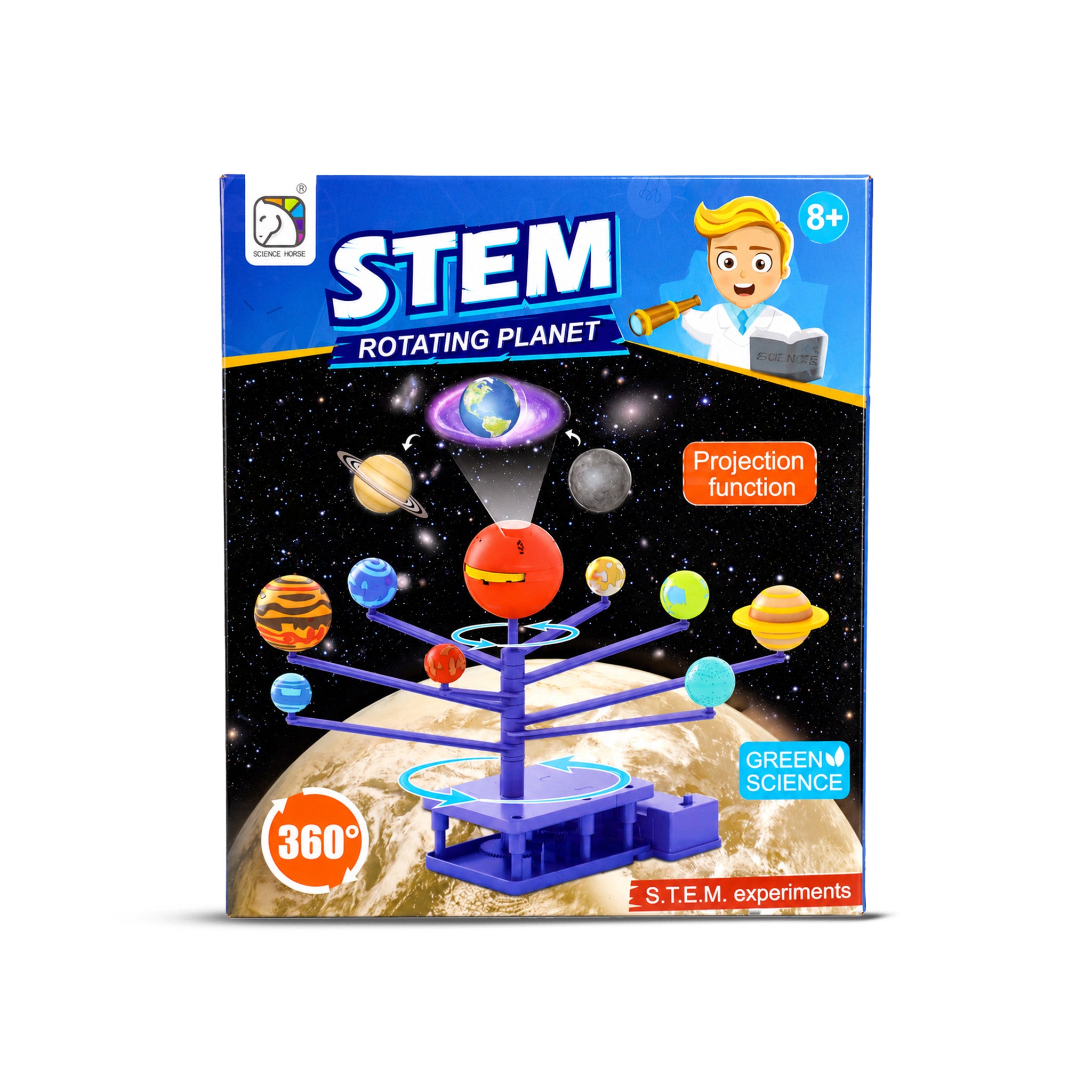 Kojo STEM Rotating Planet solar system model with 360° rotation and projection for kids 8+
