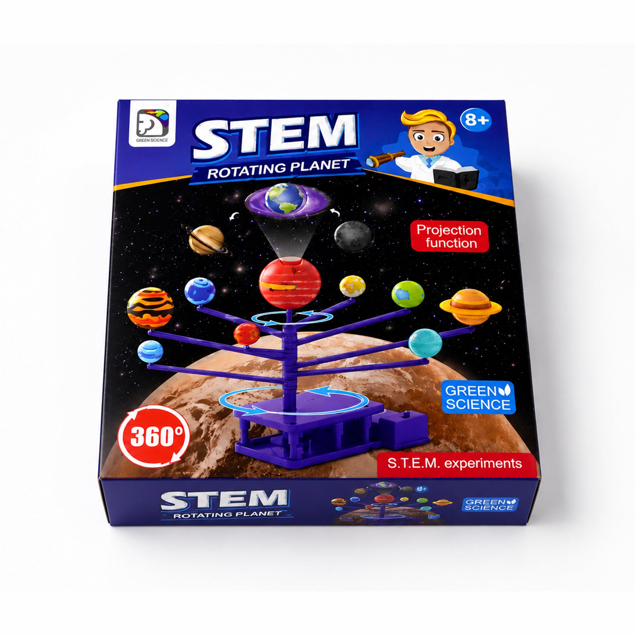 Kojo Rotating Planet kit components and planet pieces for kids to build
