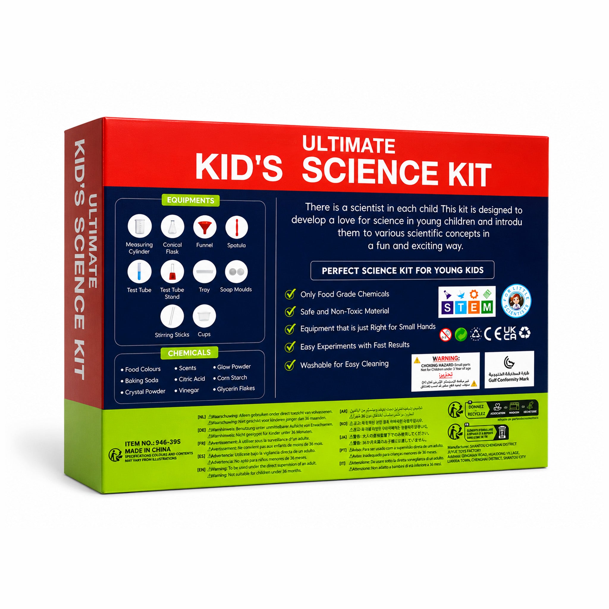 Kojo Science Kit lab equipment and chemicals for kids experiments