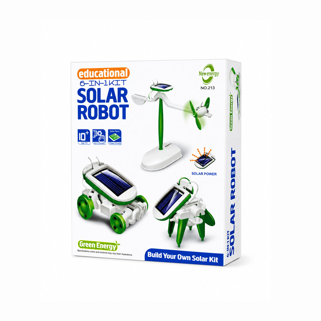Assembled Kojo Solar Robot powered by a solar panel